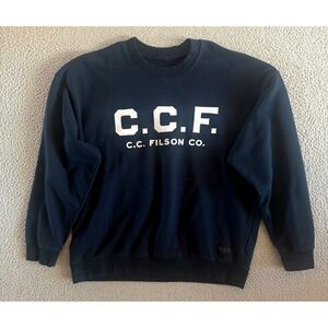 CC Filson Crewneck Sweatshirt Mens XL Navy Blue 100% Cotton Heavy Duty